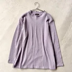 【トーキョービヨリ】メロウネックトップス（L）ケーブル編み リブ プルオーバー