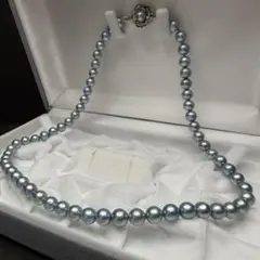 テリ良し◎ あこや パール ネックレス グレーブルー 真珠 アコヤ7.0mm