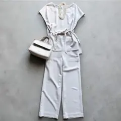 美品 PLST プラステ ライトグレー パンツ セットアップ 入学式 カジュアル