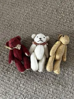 クマ型ぬいぐるみキーホルダー3セット