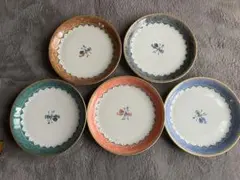 花柄デザイン 陶磁器皿 5枚セット