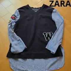 ZARA ドッキングトップス 長袖 ワッペン付きのサムネイル