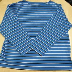 yukolina様専用【新品】綿100%ラウンドネック長袖Tシャツ青白ストライプ
