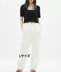 GU ジーユー　コクーンジョガープルオンパンツ　ホワイト　Lサイズ