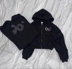 9090 girl 90 Logo Glitter Sweat 2点セット