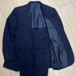 極美品★ユナイテッドアローズ スーツ ネイビー ストライプ 春夏秋 L A887