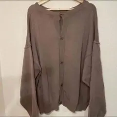 JUNRed ワイドスリーブ ダメージニット カーディガン ブラウン Lサイズ