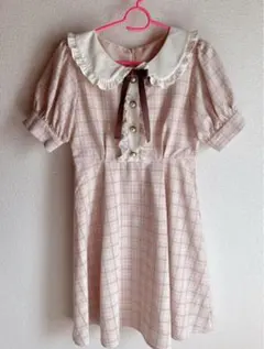 Ank Rouge ピンク チェック柄 ワンピース