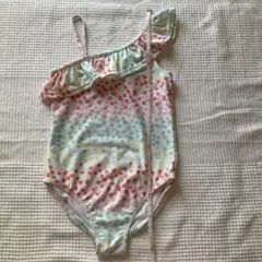女の子用水着 ワンショルダー フリル付き 7T 110-120cm