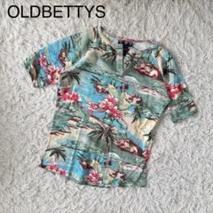【オールドべティーズ】半袖Tシャツ　かりゆし　コットン　日本製　アロハ　Ｖネックのサムネイル