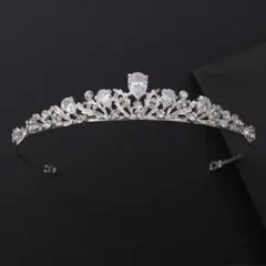 ブライダル 結婚式 カチューシャ ヘアアクセサリー ジルコニア シルバー