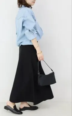 【タグ付　新品同様】　SLOB IENA ミラノリブニットフレアスカート