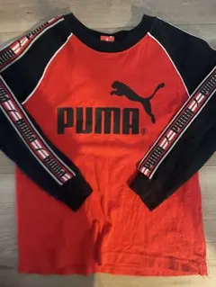 PUMA 赤黒 ラグランスリーブ 長袖カットソー