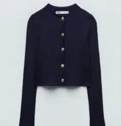 ZARA ネイビー　カーディガン