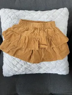 キャメル色フリルコーデュロイスカート