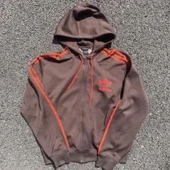00’s adidas ブラウン フルジップフーディ