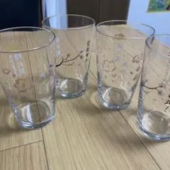 『新品』桜デザインのガラスコップ4個セット 目黒蓮　内村光良　天海祐希 今田美桜