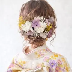 ドライフラワー髪飾り 洋装和装ヘア飾り 結婚式 成人式振袖 卒業式袴 前撮り