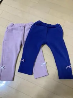 裏起毛パンツ90cm ネイビー、ピンクセット