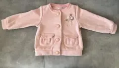 ピンクの花刺繍付きアウター