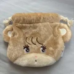 mikko フェイス巾着 ポーチ ガチャガチャ ラテ Latte