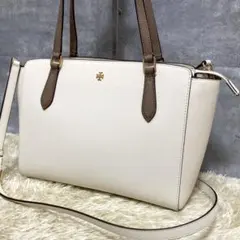 【極美品】トリーバーチ ショルダーバッグ エマーソン レザー ホワイト 斜め掛け