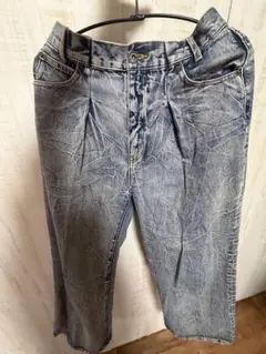 JEANASIS クラッシュ加工ブルーワイドパンツ