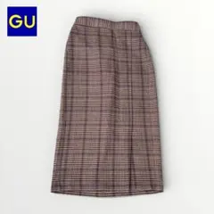 GU✨️チェックロングスカート 冬 伸縮