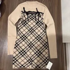 GRL チェック柄ニットワンピース Sサイズ ru1372