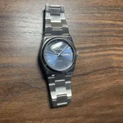 クォーツ 腕時計 青文字盤 ステンレス