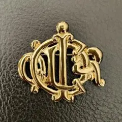 Christian Dior ゴールド ブローチ　旧ロゴ　ヴィンテージ