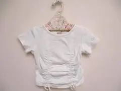 petit main リブ半袖Tシャツ ホワイト コットン 100cmのサムネイル
