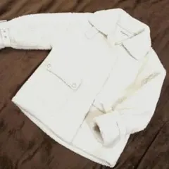 Baiyibaishun アイボリー ボアジャケット S 袖ベルト付き