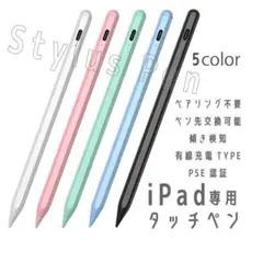 タッチペン　ブラック　iPad ペンシル　スタイラスペン　高感度　typeC充電