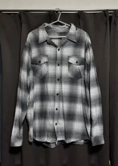 ネルシャツ チェックシャツ ホワイト ブラック