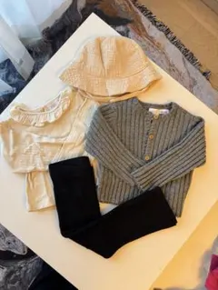 ZARA 女の子 4点セット カーディガン フレアパンツ 帽子 80 まとめ売り