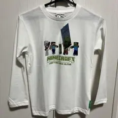 【新品・タグ付き】マインクラフト　プリントロングTシャツ　ロンT 140 白