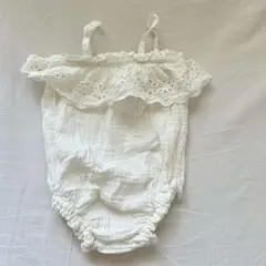 babygap ベビー アイレット刺繍フリル ロンパース ホワイト白夏女の子のサムネイル