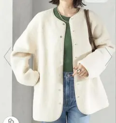 SHIPS アイボリー フリースジャケット 36