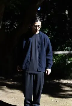 Jamieson's ネイビー ウール製 カーディガン