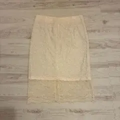アイボリー レース タイトスカート GU