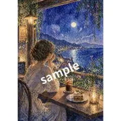雨のサロン｜雨の喫茶店 幻想的 アートポスター 雨の日のカフェ
