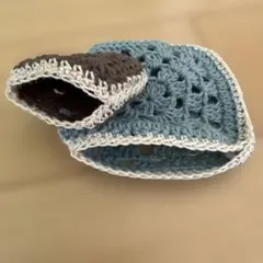 ハンドメイド　小物ポーチ　編み物