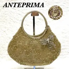 【美品】ANTEPRIMA ワイヤーバッグ　リボン　パール　シルバーゴールド