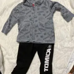 TOMICA 車プリント フルジップパーカー 100cm セットアップ