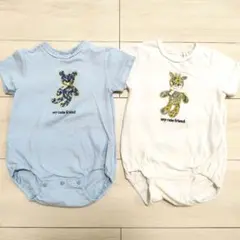 コトリ　ロンパース　半袖　リバティ　くま　きりん　セット　80