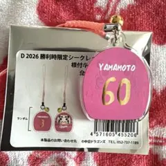 中日ドラゴンズ　シークレットだるまキーホルダー(ピンク) 山本泰寛選手60