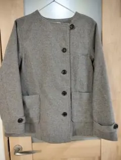 新品　サマンサモスモス　ノーカラーアシメコート　フリーサイズ　グレー