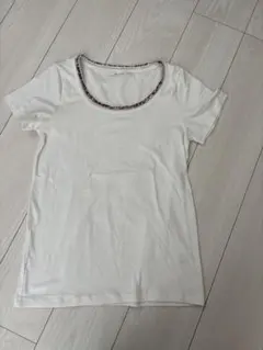 carnelian 半袖Tシャツ ホワイト 花柄ネックのサムネイル