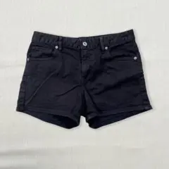 デニムショートパンツ ブラック y2k シンプル モード レディース 無地